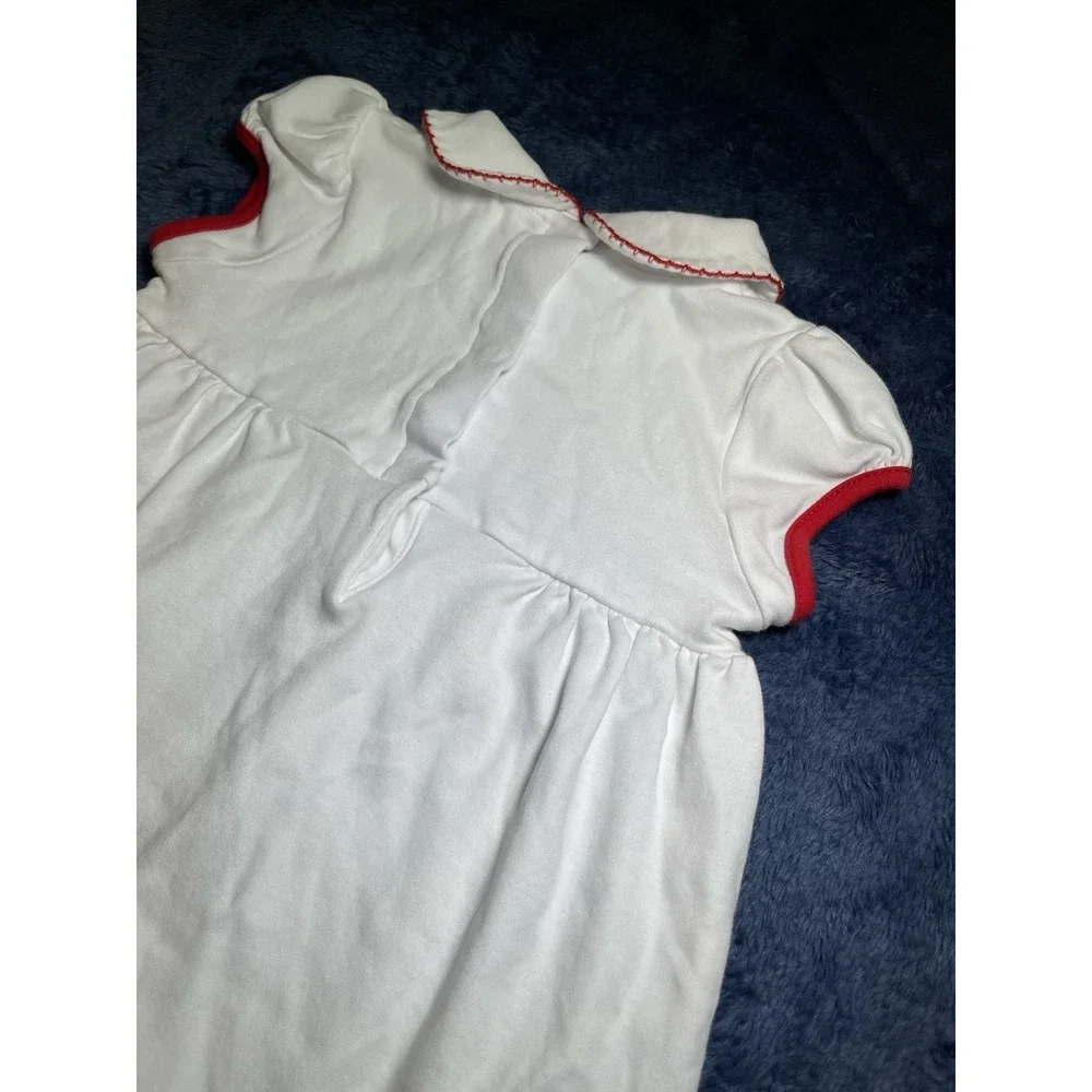 Magnolia Baby White USA Flag Red Accents White Collar Dress 24 Month Pima Cotton